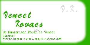 vencel kovacs business card